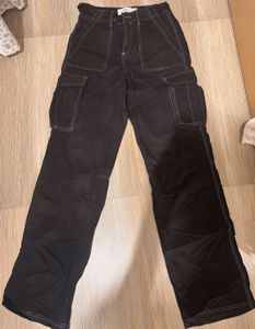 bershka black cargo pants