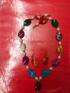 Beaded Necklace & Earring Set