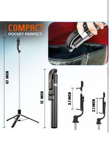 Kratos K9 Selfie Stick with Fill Light Tripod