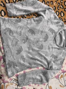 Bear print Flannel Winter fabric sweat in xl size