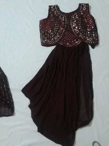 INDO WEASTERN PLEATED SKIRT AND CROP TOP