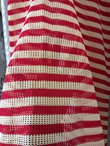 Red And Creme Colour Netted Top