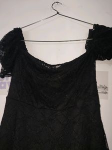 H&amp;M Off Shoulder Black Dress