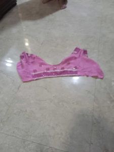 Elegant Pink Saree with Detail