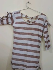 Brown Creamish Elegant Top