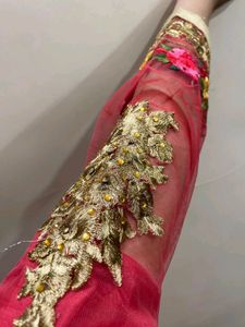 PINK HEAVY WORK PARTY WEAR GOWN