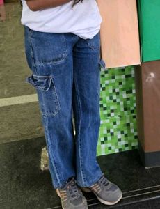 Blue Cargo Jeans Four Pockets
