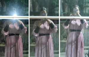 Altered Chikankari Embroidery Pink Georgette Dress