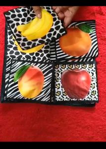Soft Cotton Flash Cards - Fruits , Animals