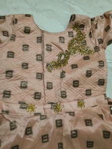 Embroidered Dress with Print