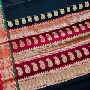 Gorgeous Black Saree With Ganga Jamuna Border