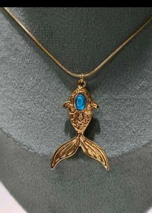 Gold Fish Pendant Necklace