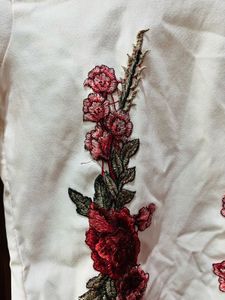 White Floral Embroidered Top