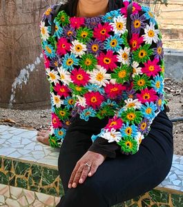 Floral Crochet Colorful Jacket