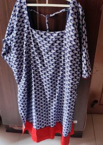 Blue Printed Kurta With Pant
