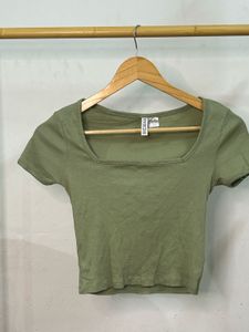 Ribbed Squared Neck Top