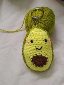 Crochet Avocado Keychain