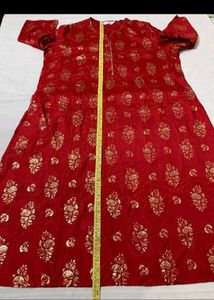 Gold Ethnic Printed XXXL Kurta From BIBA