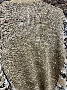 Golden Sequinned Shrug Sweater
