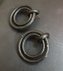 Black Double Hoop Earrings