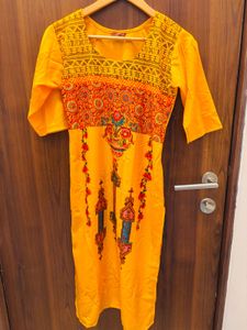 Yellow Printed Kurta