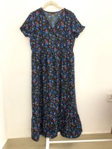 Floral Midi Dress with Slit