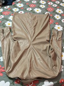 Leather Dress - Beige Color
