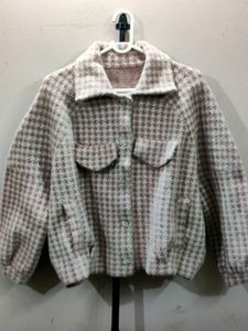 Imported women&#39;s houndstooth tweed jacket/sweater