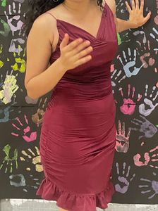 Burgundy Bodycon Dress