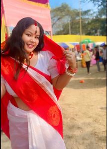 Red White Saree❤️