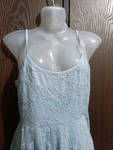 Vintage Leaf Print Dress And Net Dres