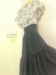 White black Western Dress