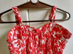 Red &amp; White Floral Dress