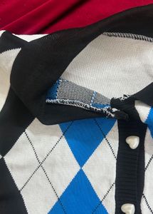 Argyle Knit Top