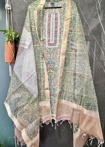 Floral Cotton Salwar Kameez With Dupatta