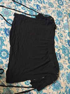 Chic Black Bardot Crop Top | Tie-Sleeve Off