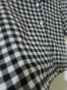 Checked Monochrome Crop Top