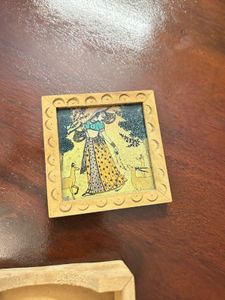 Set Of 4 Hand painted Wooden Coaster