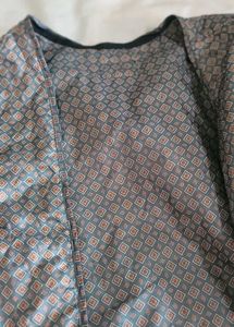 Patterned Open Front Jacket