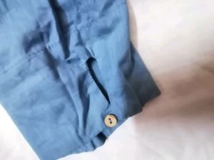 Blue unused angrakha kurtha with pockets