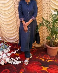 Navy Blue Colour Kurta Set