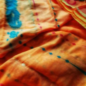 Brand New yellow dhakai saree