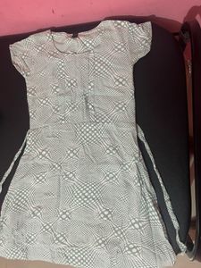 Patterned Tie-Waist Dress