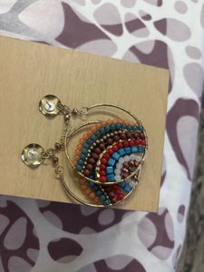 Boho Beaded Hoop Earrings