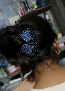 Beaded Bow Hair Clip