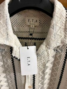 ETA WESTSIDE OFF WHITE CROCHET RELAXED FIT SHIRT