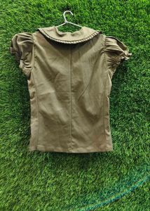 Bonkers Olive Green Collared Top