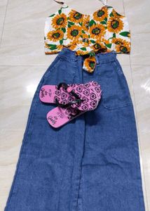 Brand New Top+Jeans+Slipper..