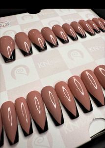 Press On Nails - Black French Tip