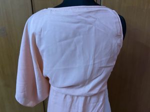 White Midi With Pink Long Layer Dress🎀🤍